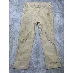 Carhartt Relaxed Fit Pants Mens 32X28 Beige Work Thrashed Distressed 102291‎